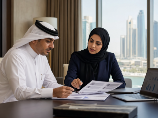 Qatari HR director and consultant collaborating