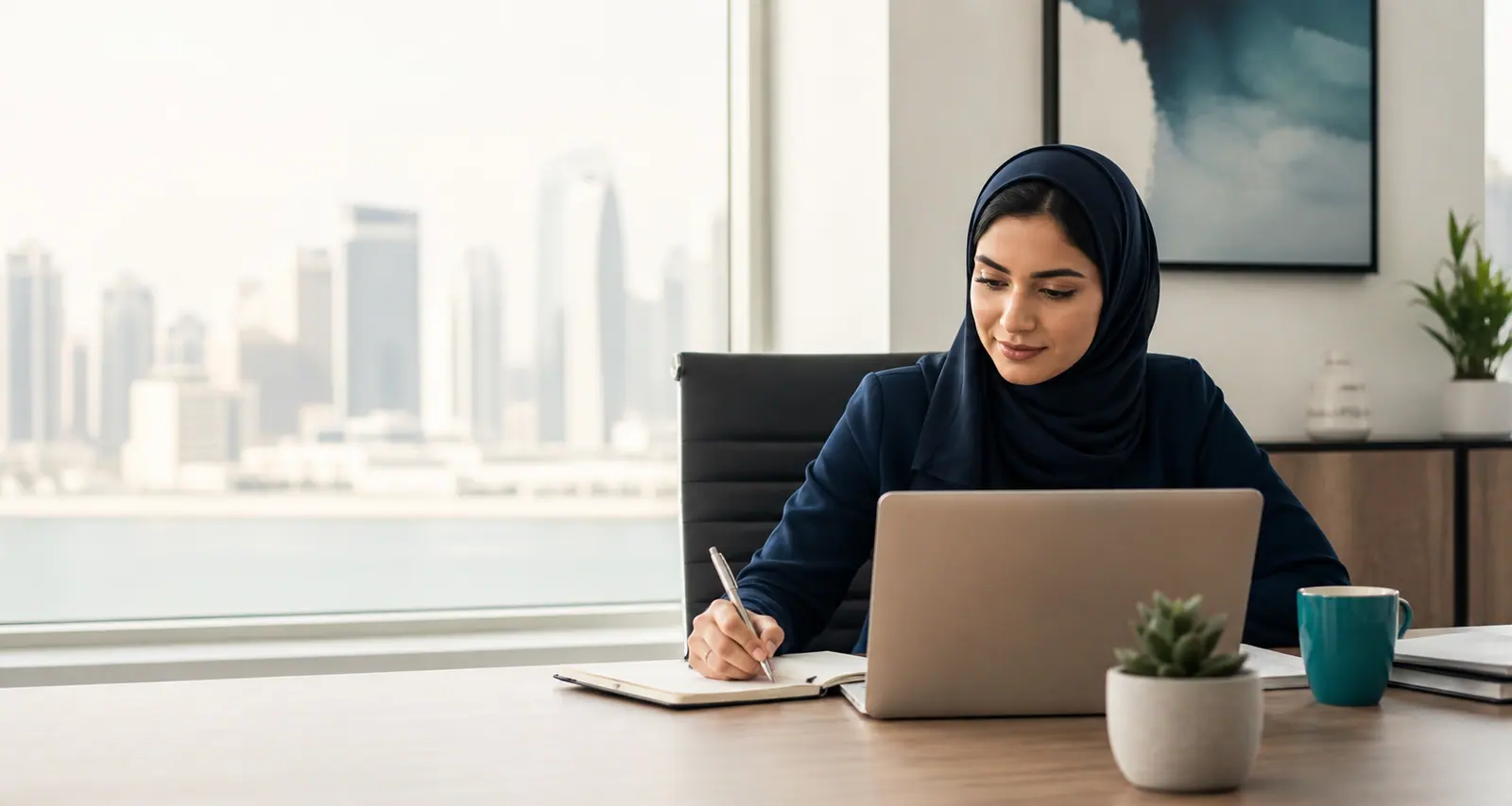 Manager introducing a new colleague to the team in a bright office